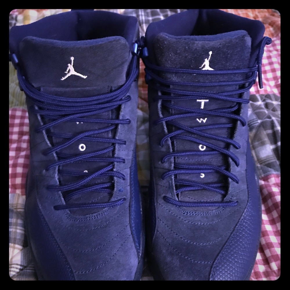 Air Jordan’s blue suede shoes